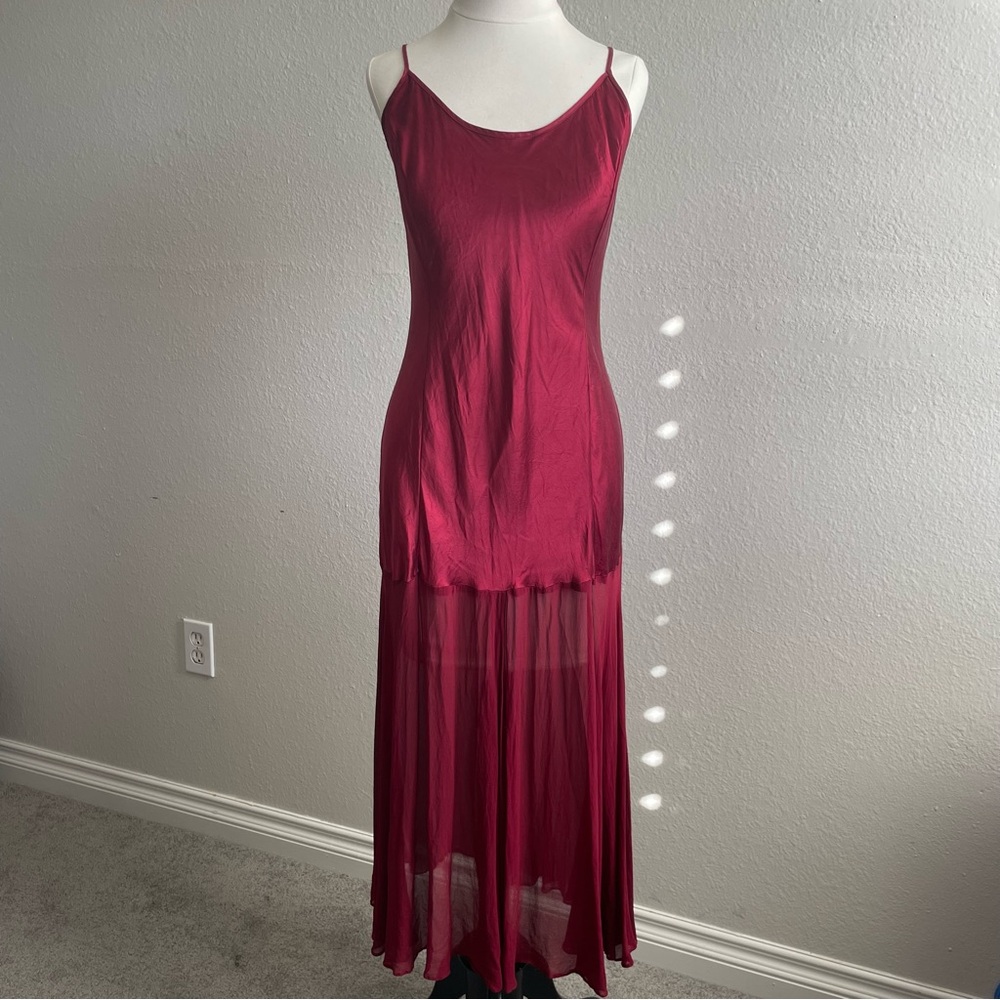 Victoria's Secret Burgundy Silk Gown